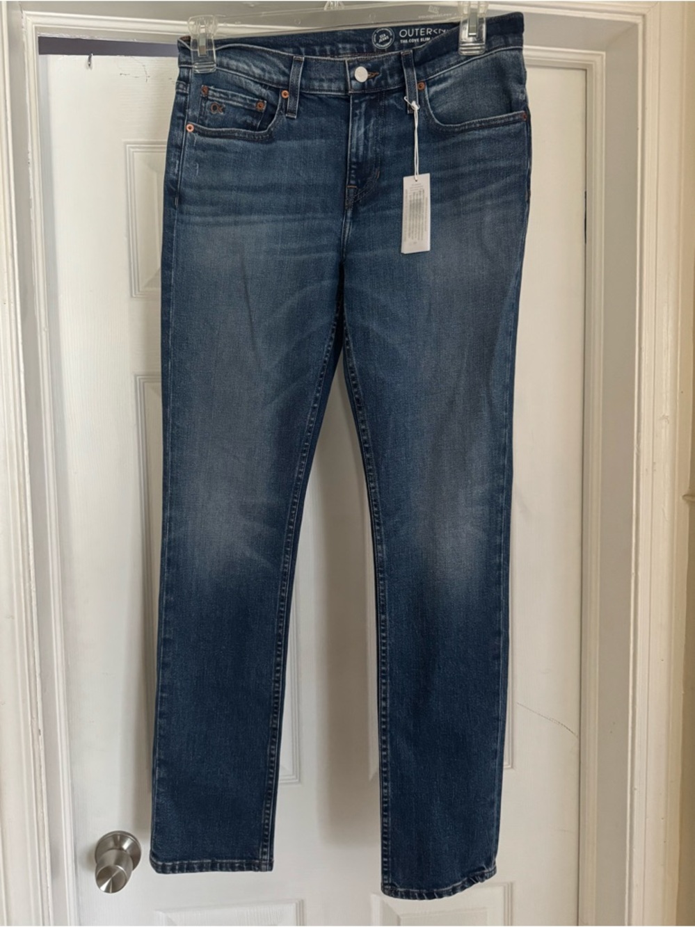 Outerknown Women’s Straight Leg Jeans in Dark Blue Wash